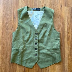 Zara green linen co-ord vest